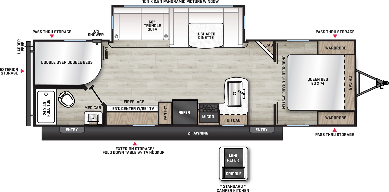 Aurora 27DBH Floorplan
